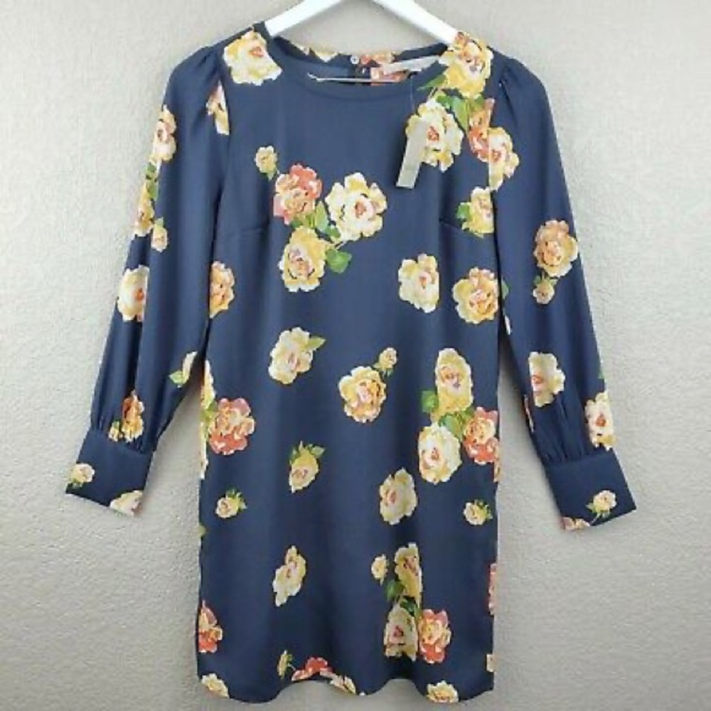 Loft long sleeve button cuff dress